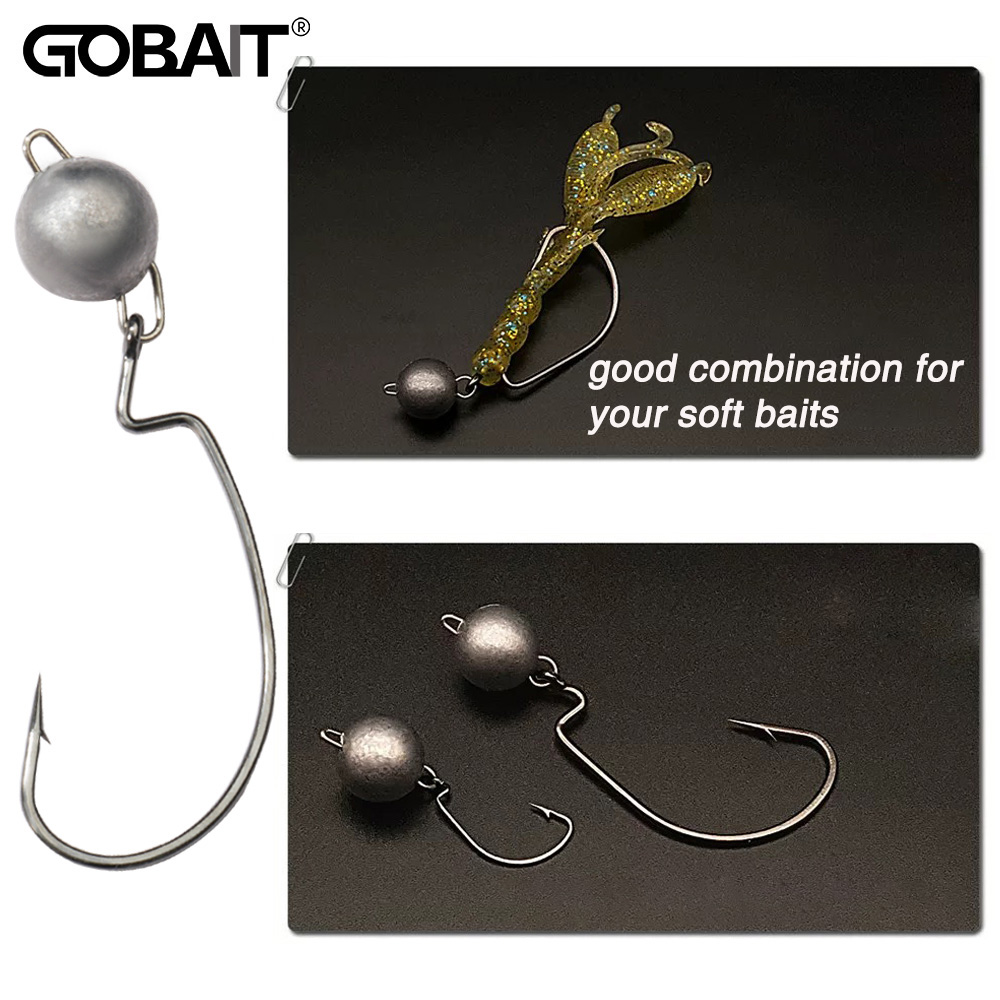 Fishing Hook Offset - 5pcs โลหะ JIG HEAD หนอนตะขอ 2g