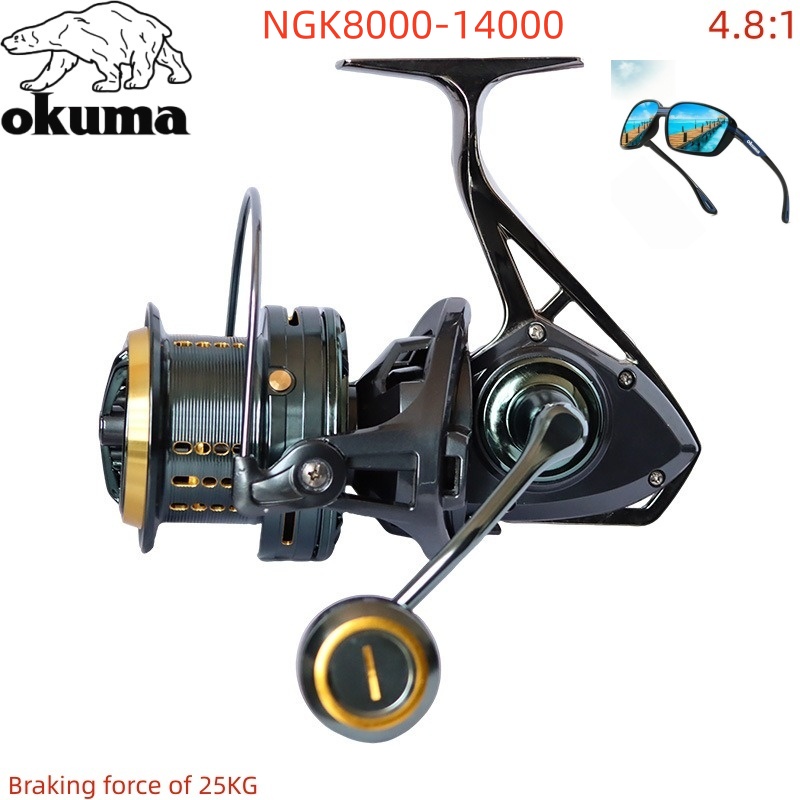 รอกตกปลา OKUMA รุ่น 8000-14000 - Daiwa Reel Bg บทวิจารณ์และราคา